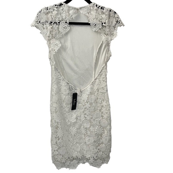 Lulus New With Tags Romance Language White Backless Lace Dress Size S - Picture 3 of 5
